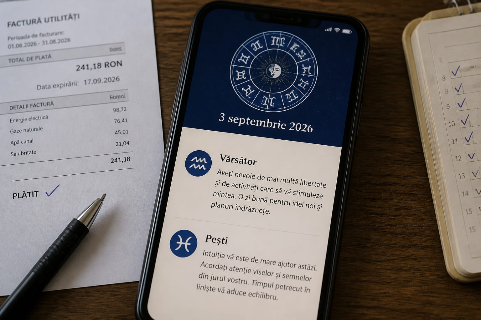Horoscop 3 septembrie 2026 cu decizii practice și schimbări de ritm pentru Vărsător și Pești